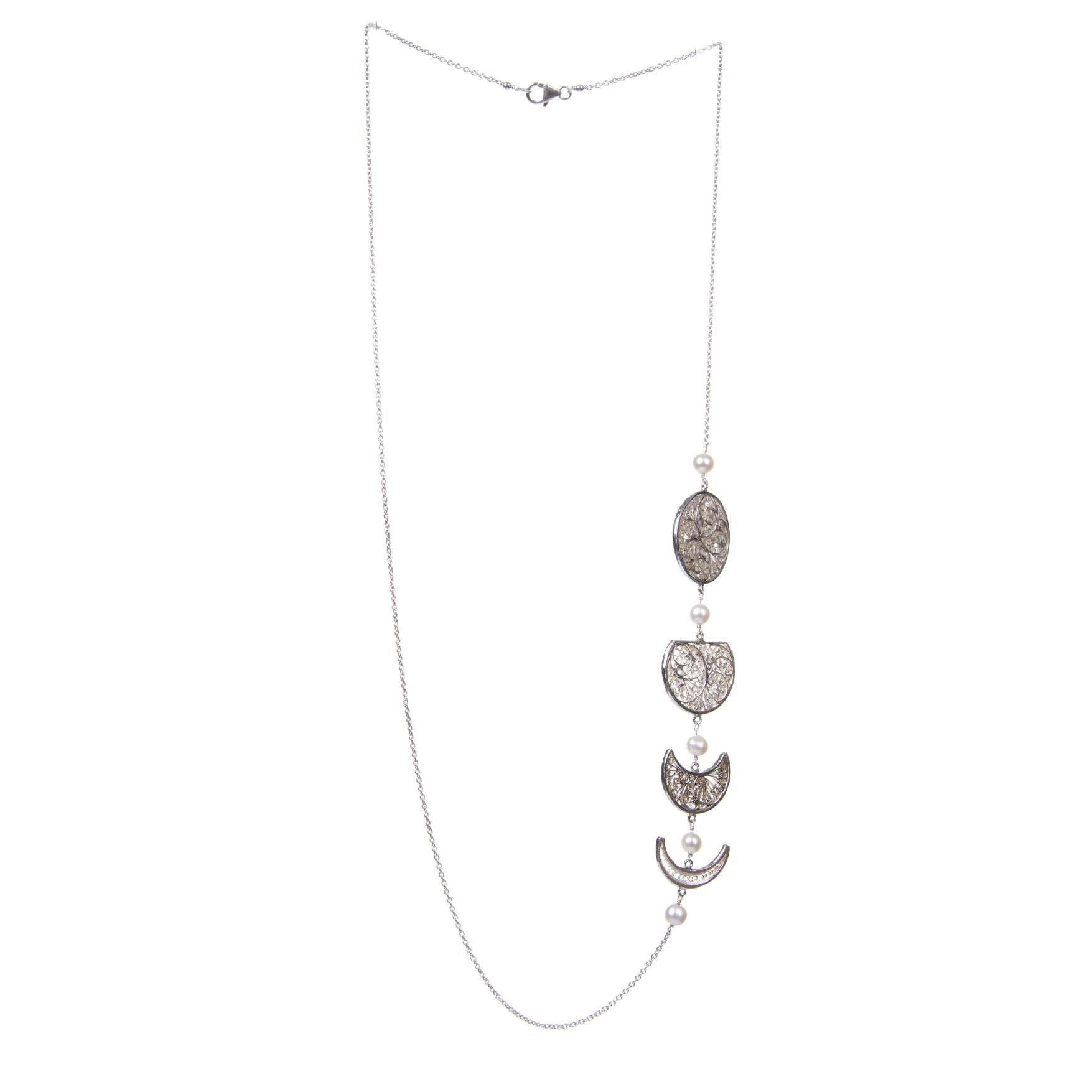 Single Side Phases Of The Moon Lunar Goddess Necklace
