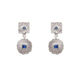 Beaten Coin Sapphire Earring