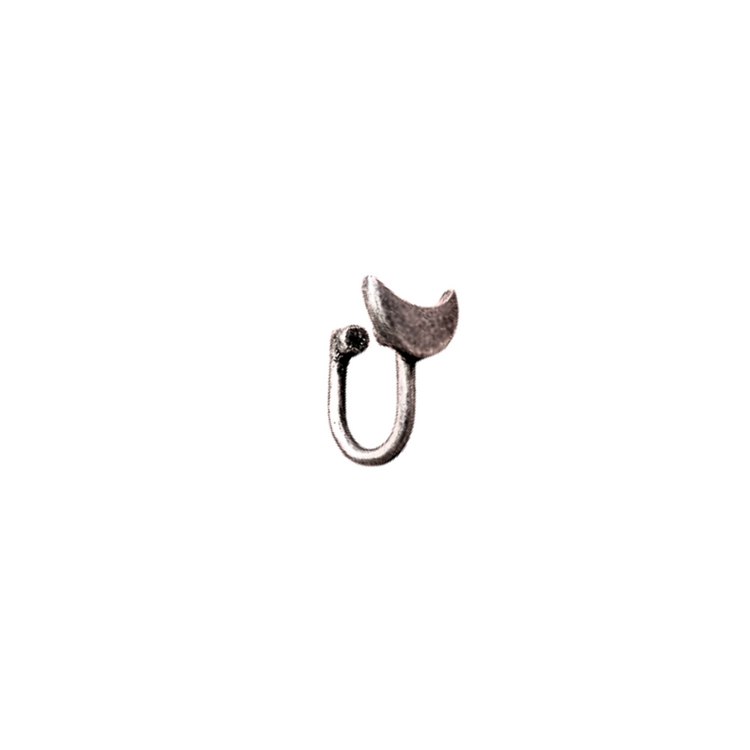 Moon Clip-on Nosepin Silver