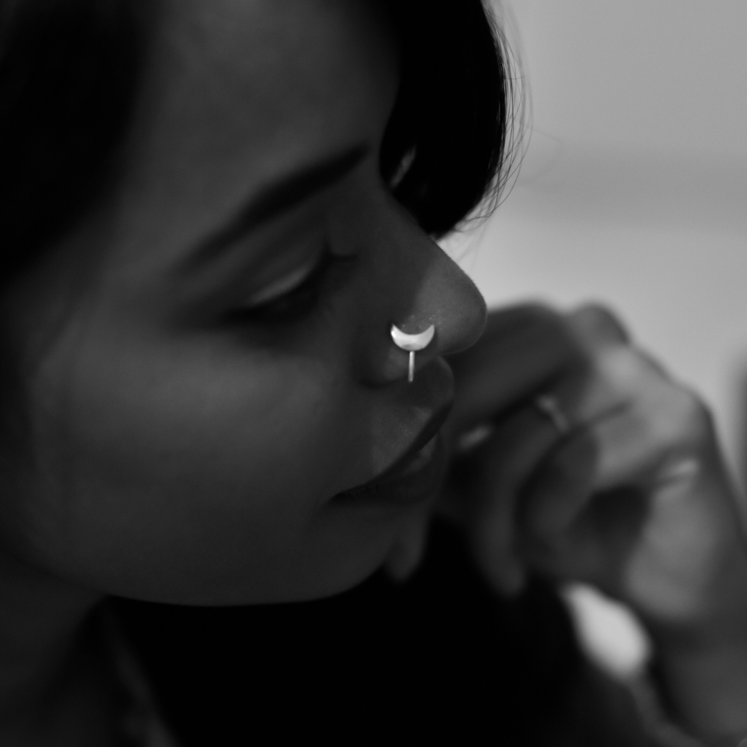 Moon Clip-on Nosepin Silver