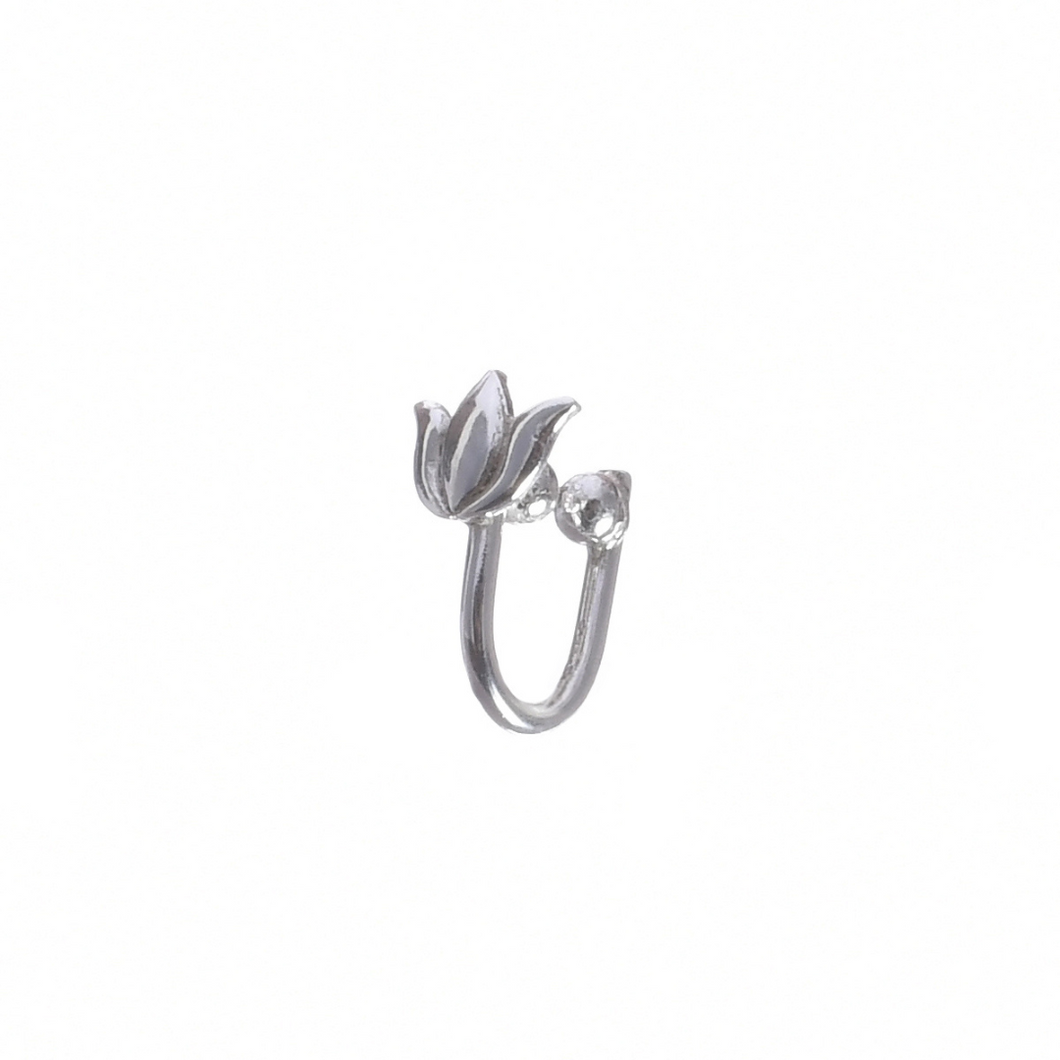 Blessing Lotus Clip-on Nosepin (Silver)