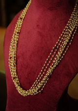 Cluster of Pearls Brass Necklace (Red)