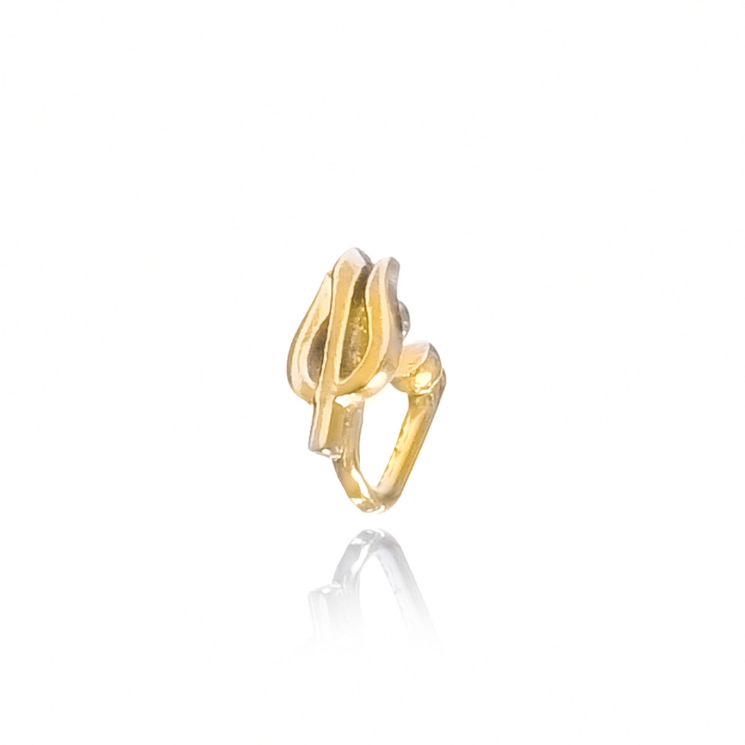 Trishul Clip-on Nosepin (Gold-Plated)