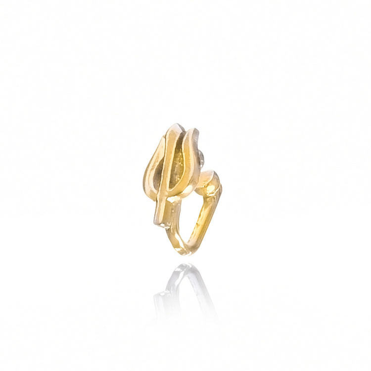 Trishul Clip-on Nosepin (Gold-Plated)