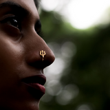 Trishul Clip-on Nosepin (Gold-Plated)