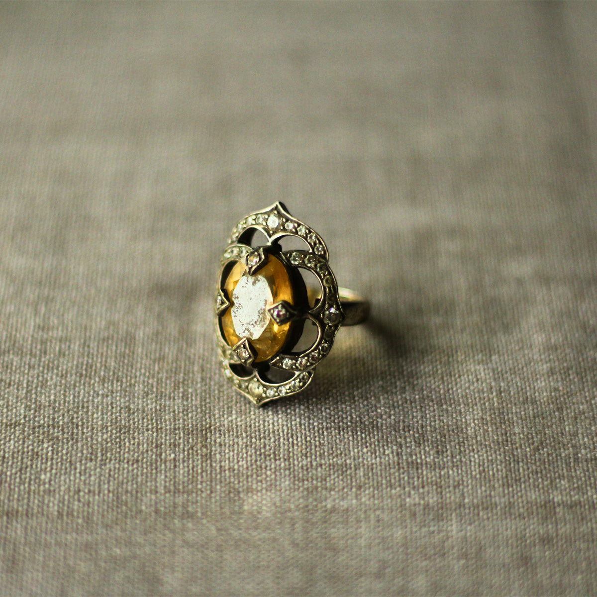 Vintage Citrine Elegance Ring