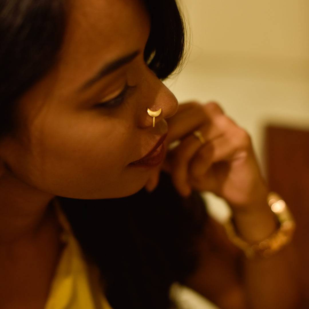 Moon Clip-on Nosepin Gold-plated