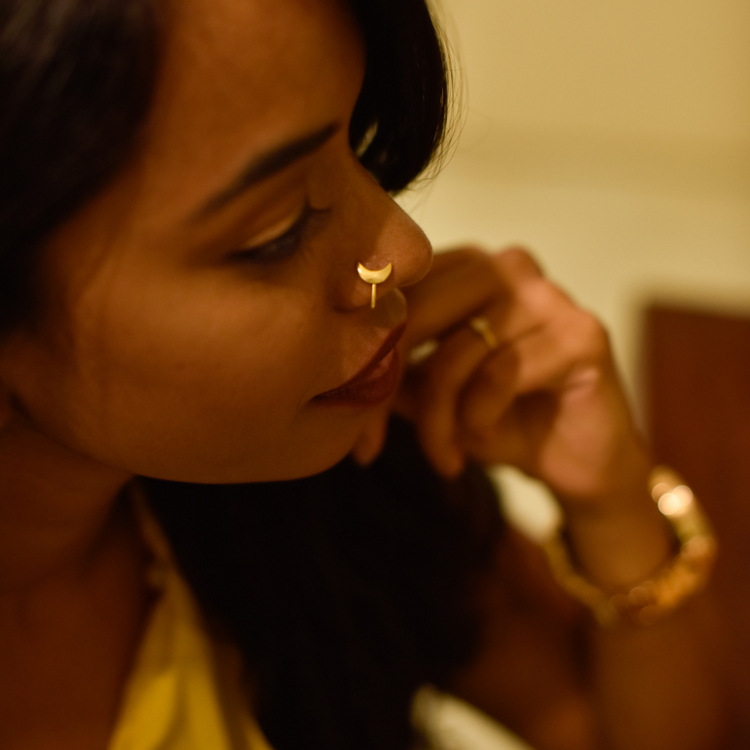 Moon Clip-on Nosepin Gold-plated