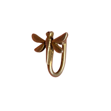 Load image into Gallery viewer, Dragonfly Clip-on Nosepin Gold-plated
