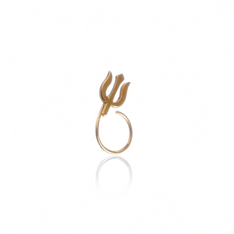 Trishul Coil Nosepin Gold-plated