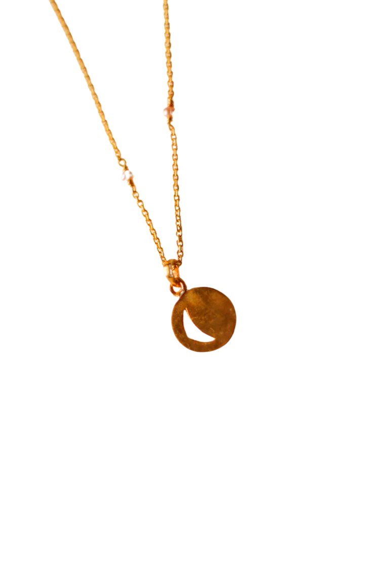 Ardhacandrakara Pearl Necklace  (Gold-Plated)