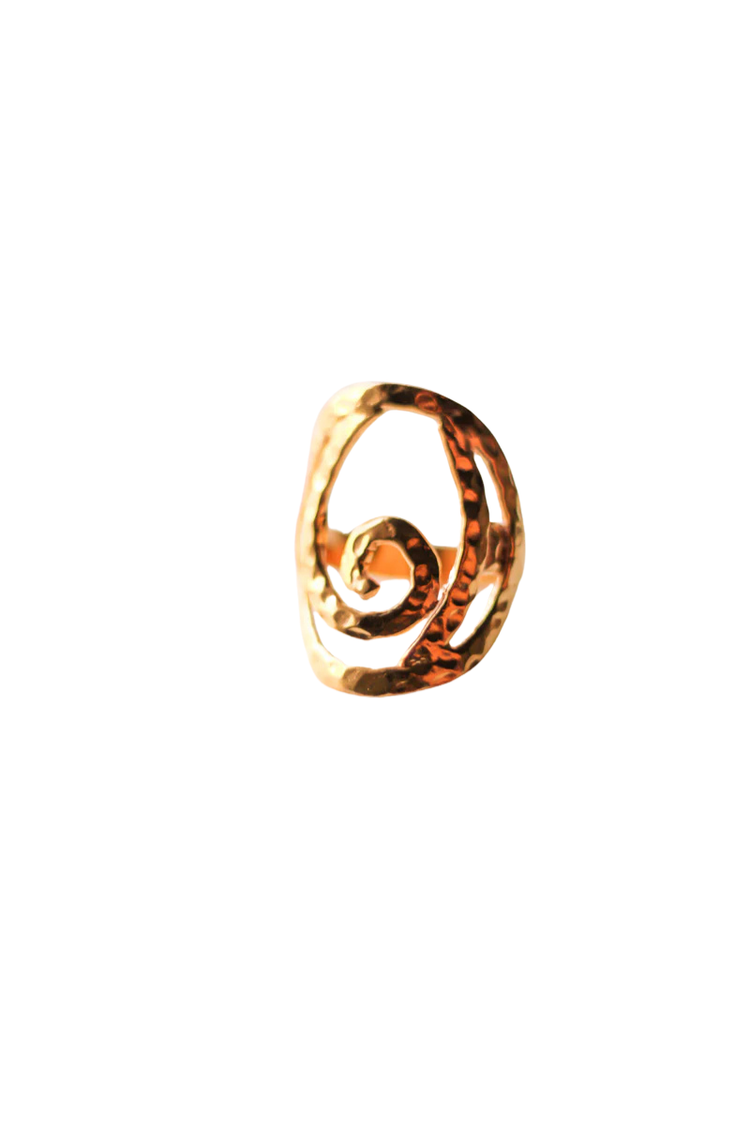 Beaten Spiral Ring (Gold-Plated)