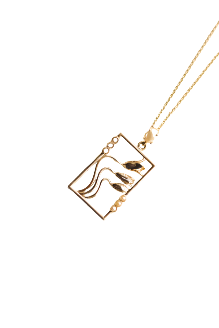 Blooming Jasmine Square Necklace (Silver)