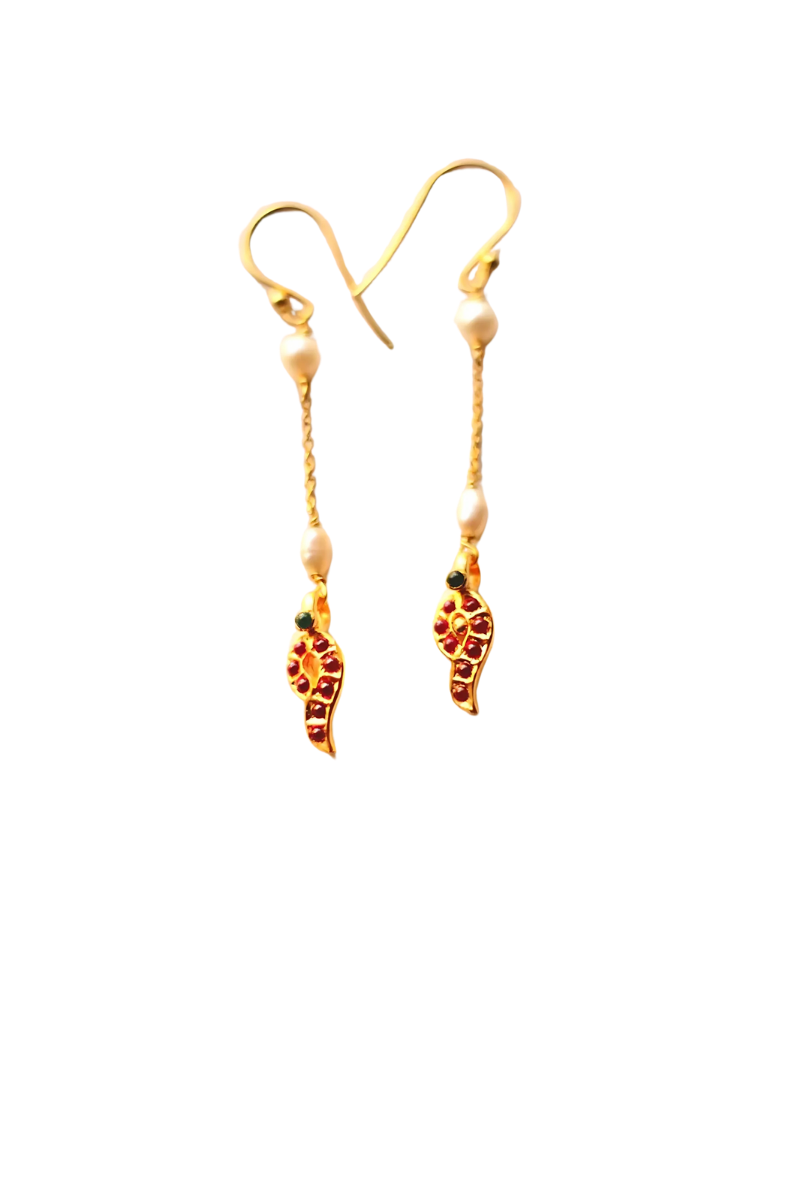 Dew Drops Temple Earrings (Gold-Plated)