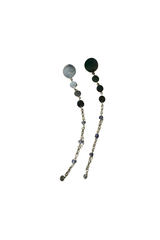 Dot Raindrop Earrings- Silver