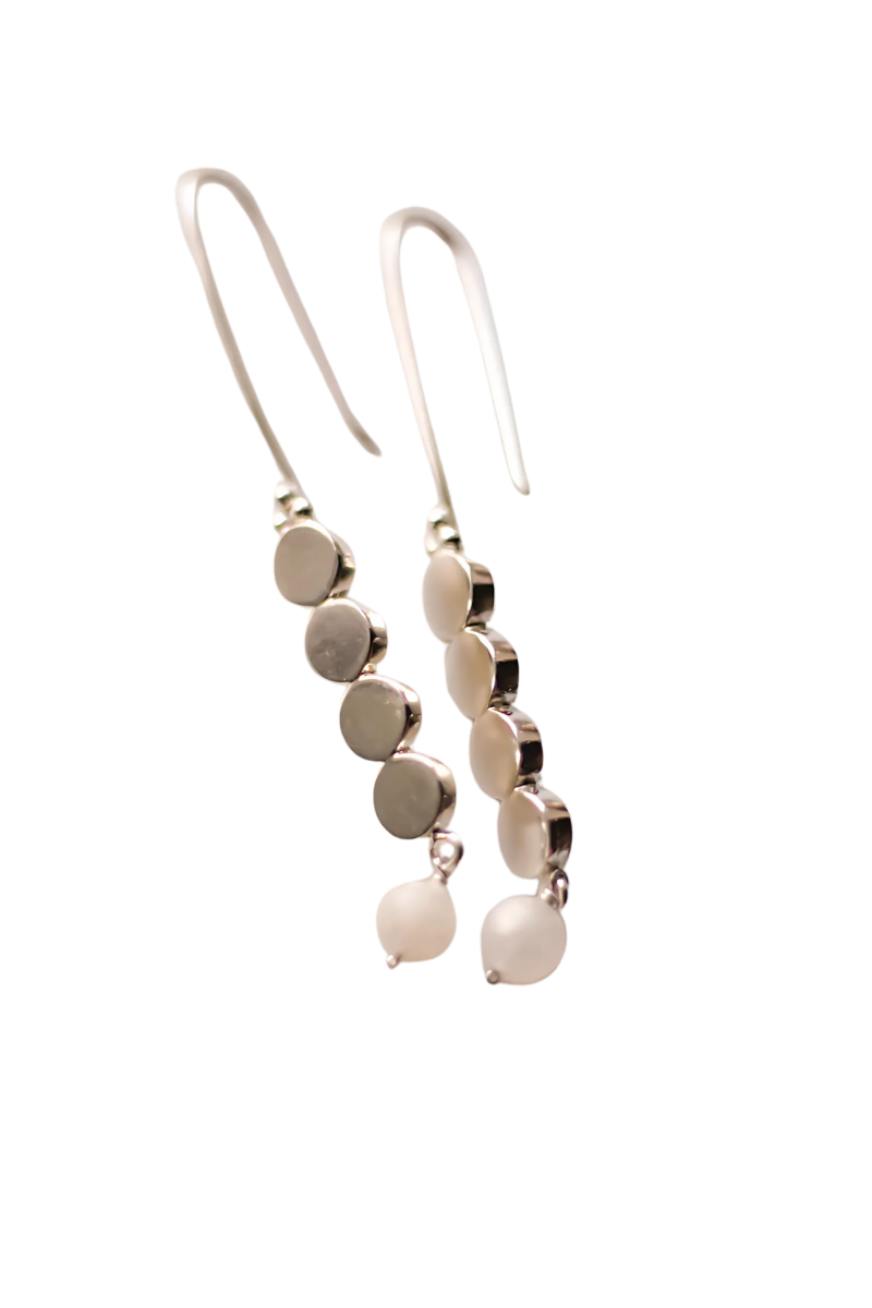 Dot Sisterhood Hoop Earrings (Silver)