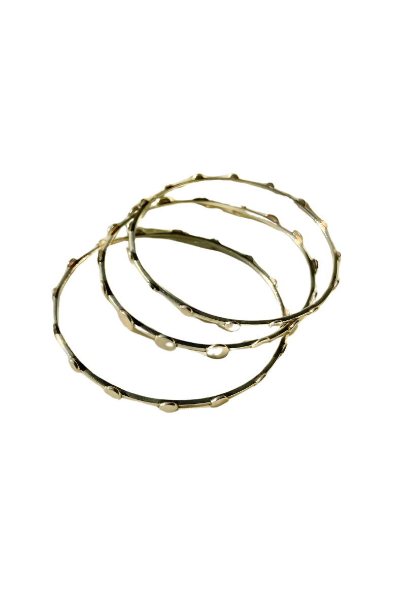 Dots In An Orbit Bangle (Single)- Silver