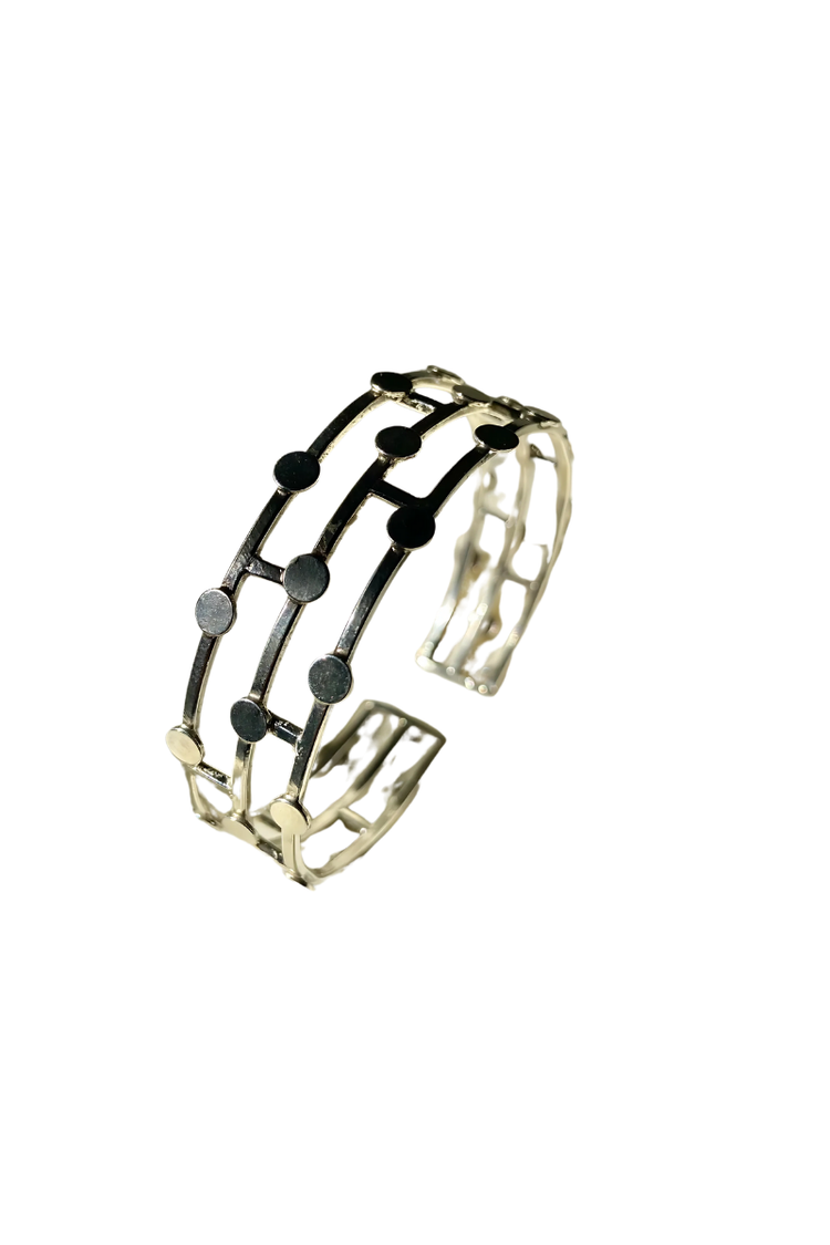 Dots In An Orbit Cuff - Silver