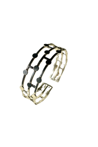Dots In An Orbit Cuff - Silver
