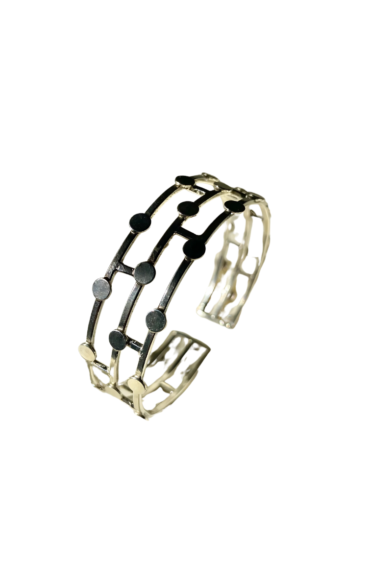 Dots In An Orbit Cuff - Silver
