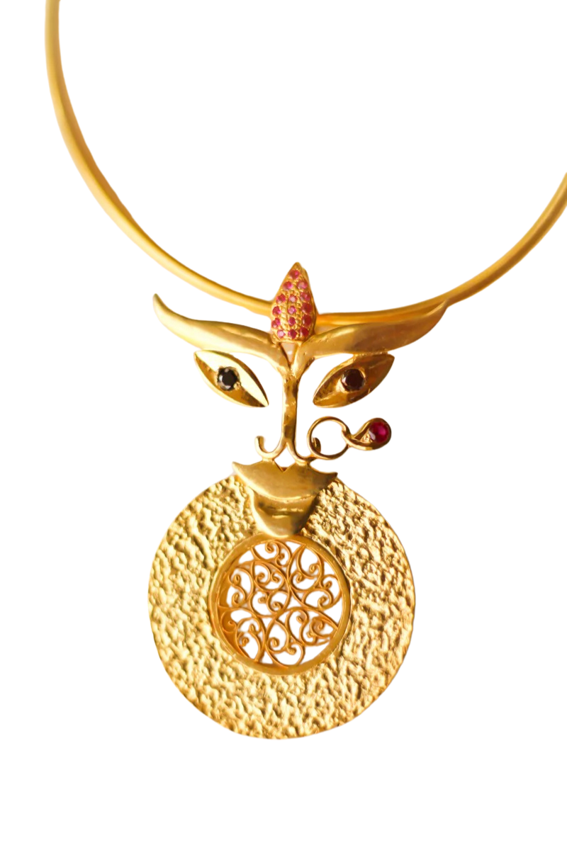 Durga Filigree Circle Choker (Gold-Plated)