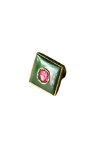Load image into Gallery viewer, Emerald Square Ruby Ring with Inscriptions
