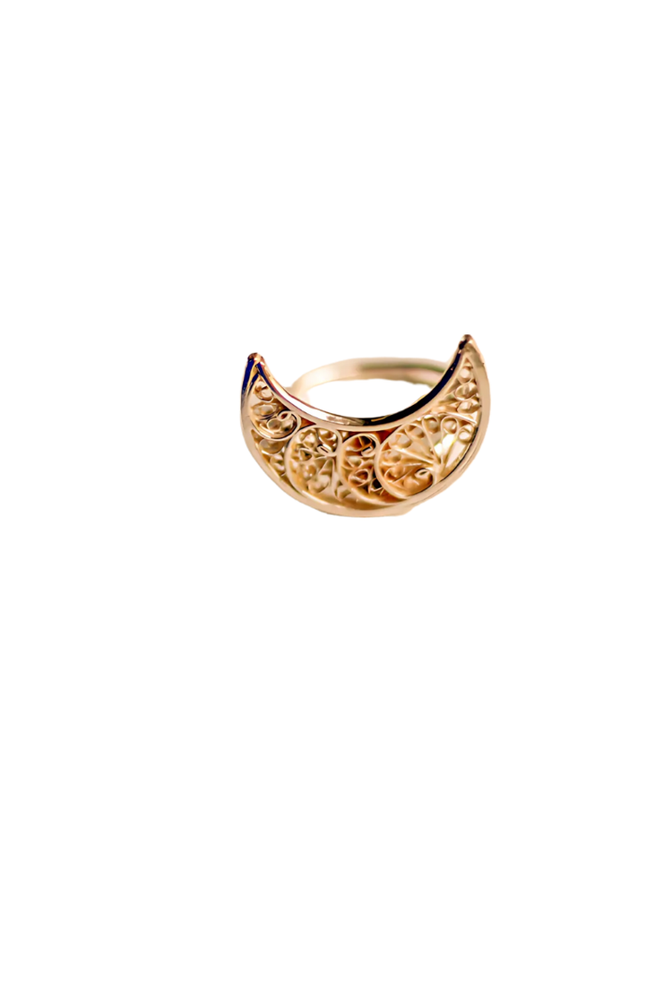 Filigree Crescent Ring (Silver)