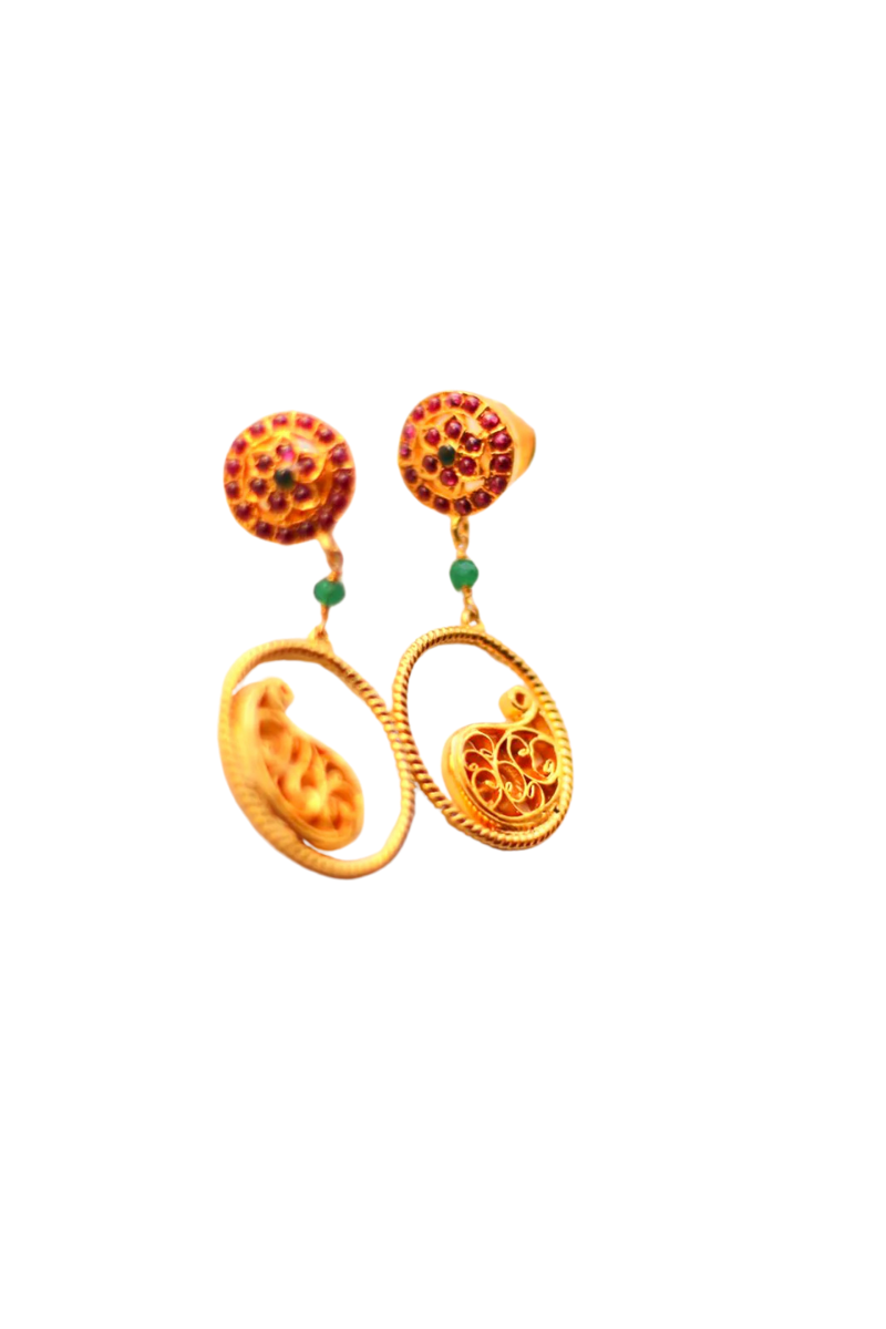 Filigree Temple Earrings (Gold-Plated)