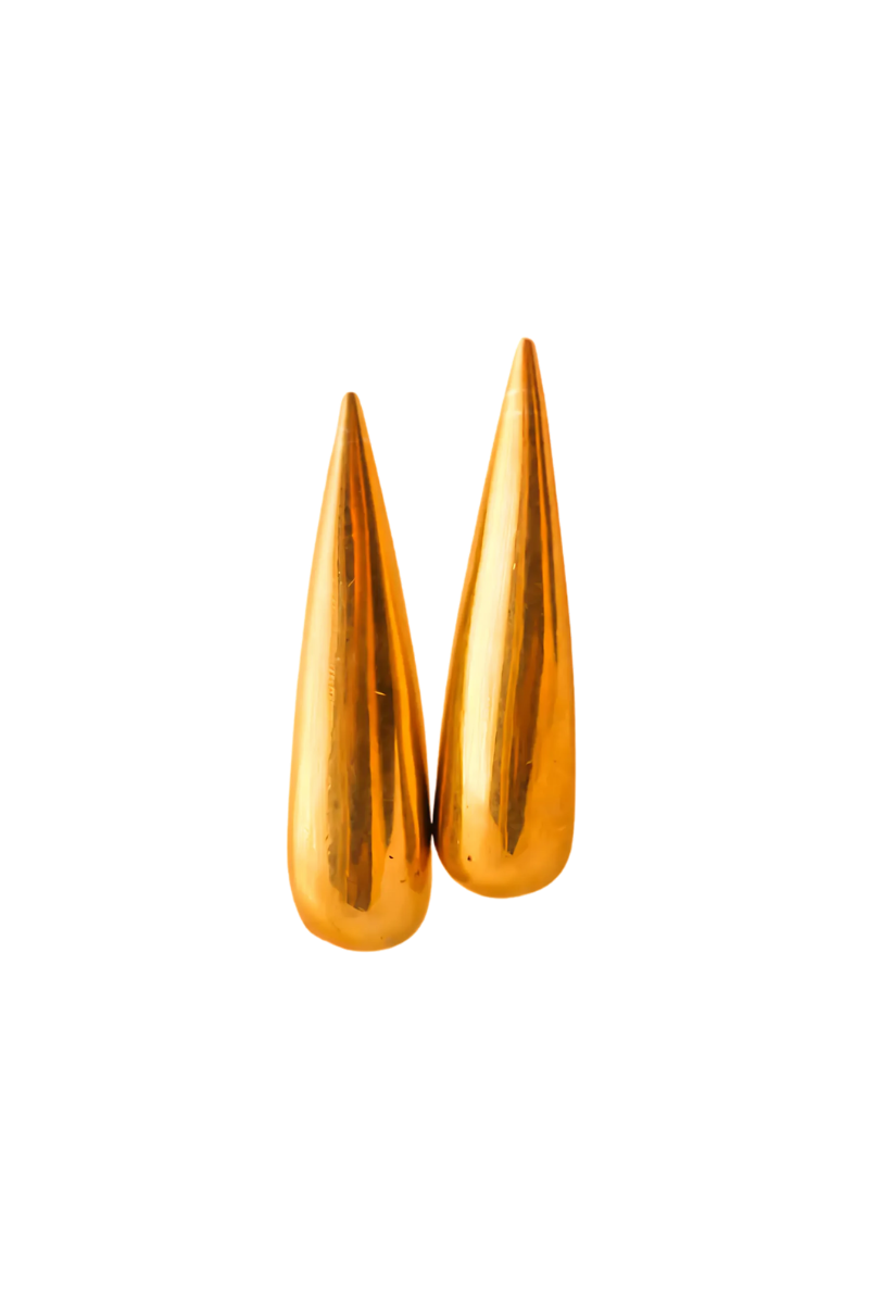 Flame Earrings- Gold plated (Big)