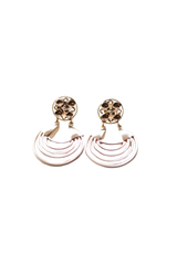 Floral Stud Tri-Layer Bali Earrings (Silver)