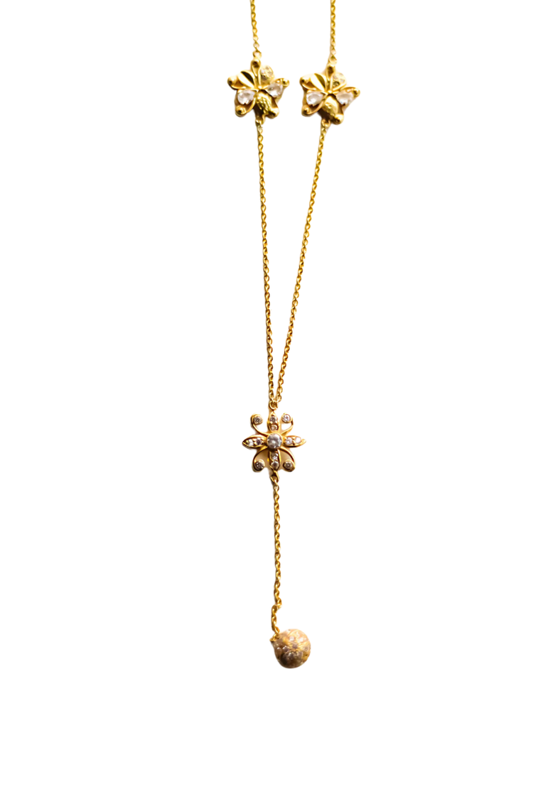 Floral Trio Necklace (Gold-Plated)
