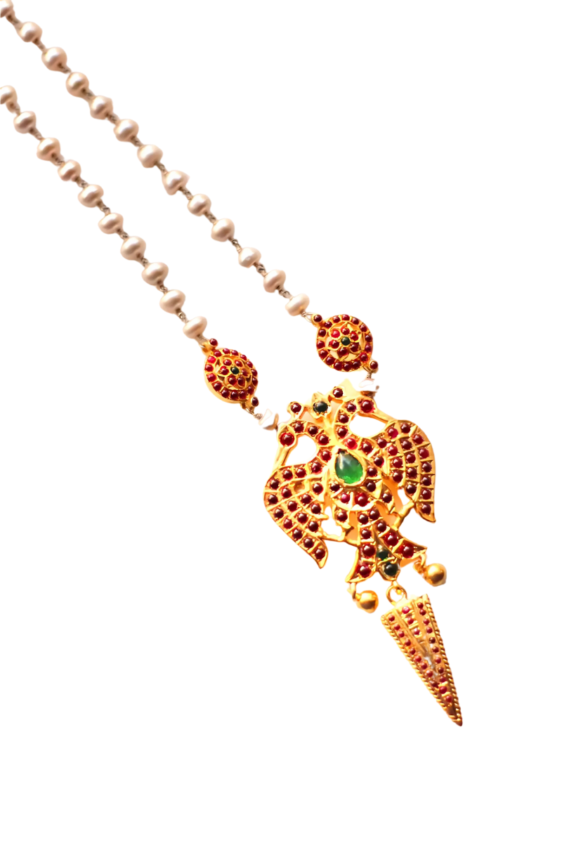 Gandaberunda Temple Necklace (Gold-Plated)