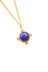 Gemstone Circle Brass Necklace