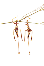 Load image into Gallery viewer, Goddess Parrot Resting Single Chandelier Hoop Earrings (Gold-plated)
