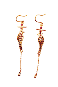 Goddess Parrot Single Chandelier Hoop Earrings (Gold-plated)