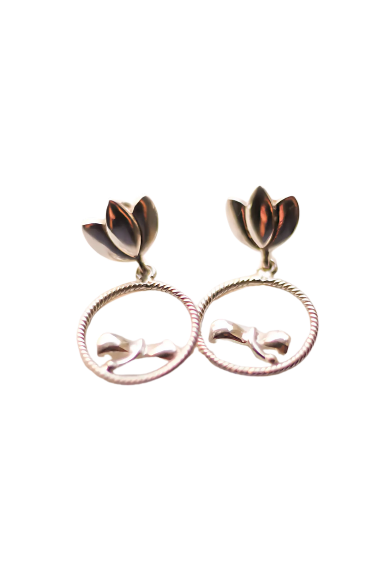Growing Lotus Stud Earrings (Silver)