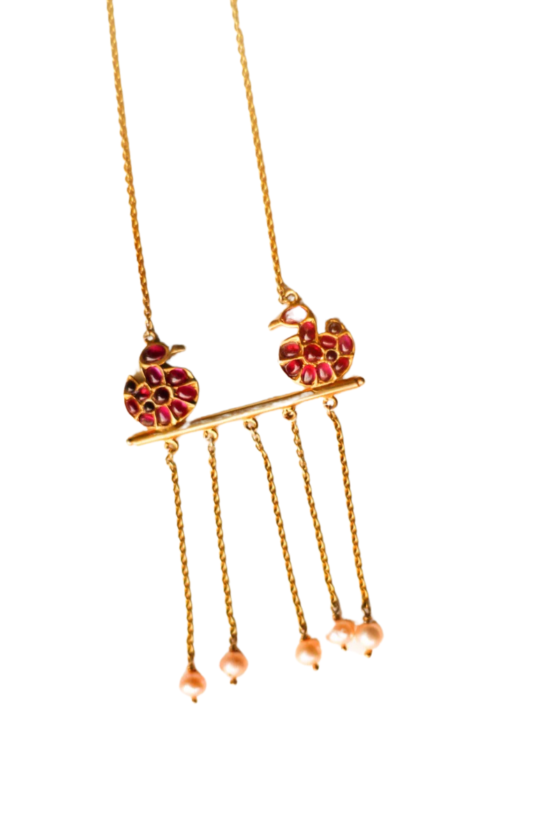 Hamsa Chandelier Necklace (Gold-Plated)