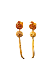 Hamsa Coin Warrior Earrings (Gold-Plated)