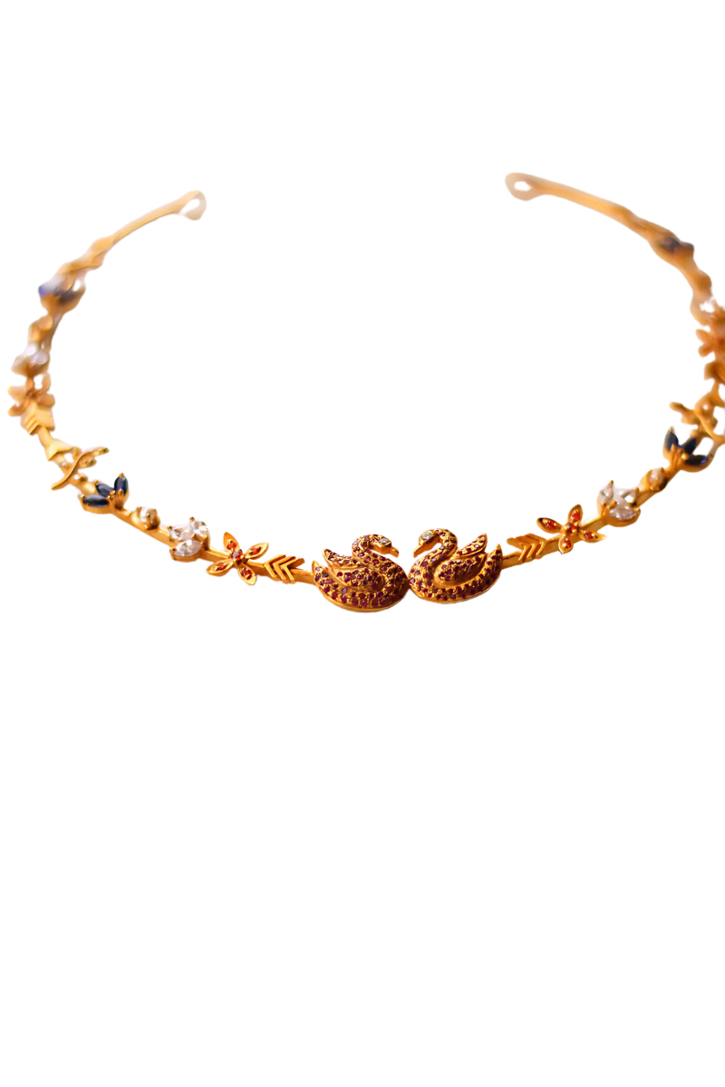 Hamsa Duet In Kamadeva's Garden Choker (Gold-plated)