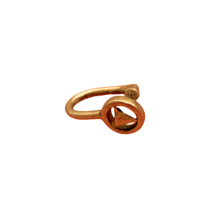 Yantra Downward Triangle Clip-on Nosepin Gold-plated