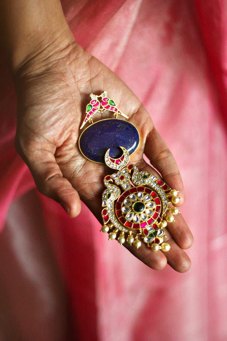 Nivedita Jadau Lapis Grandeur Necklace