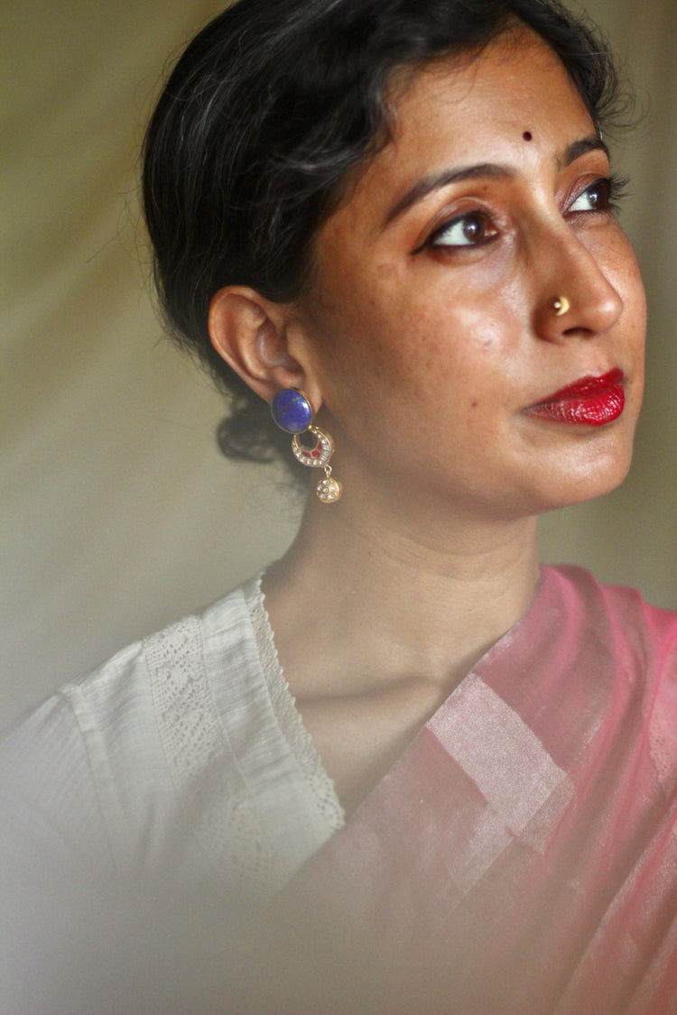 The Kavita Lapis Stud Festive Jadau Earrings