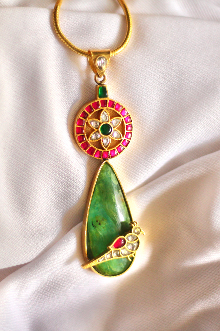 The Devika Parrot’s Abode Jadau Pendant