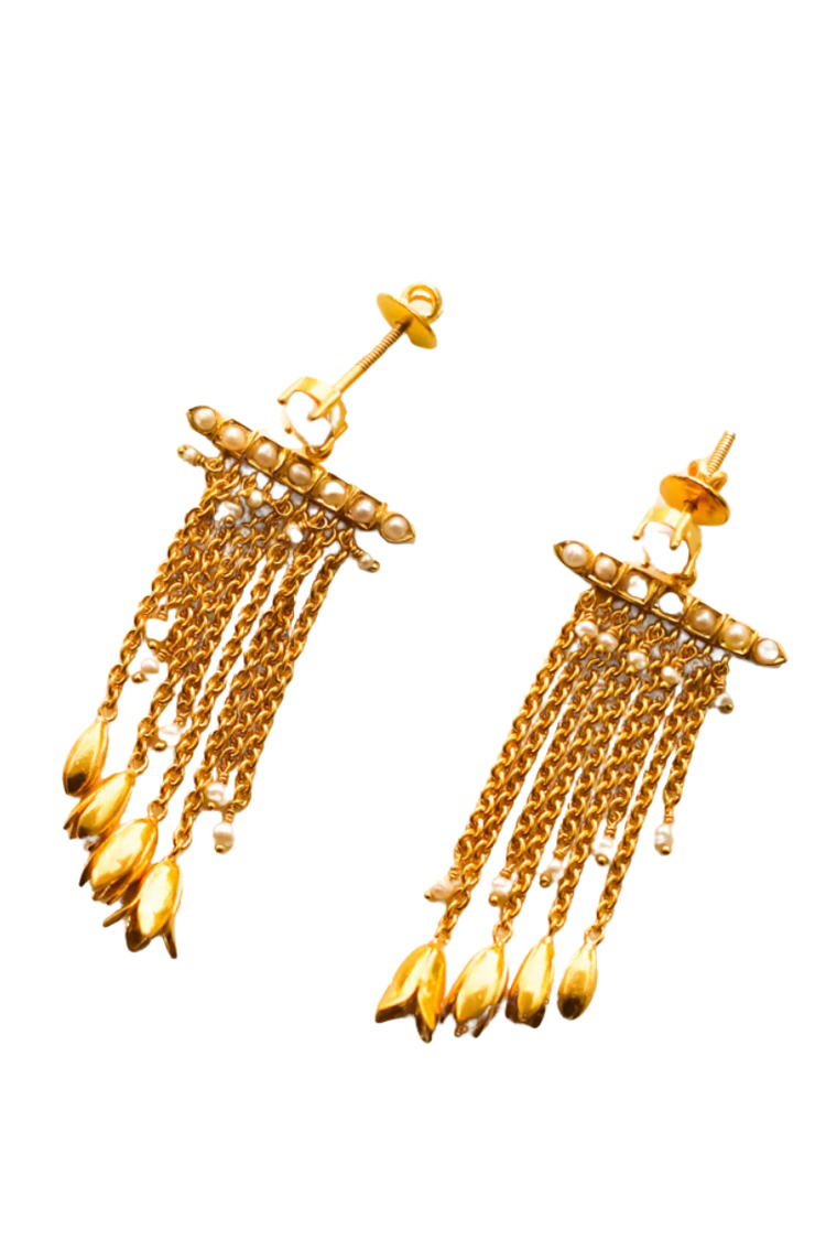 Jasmine Chandelier Waterfall Earrings (Gold)