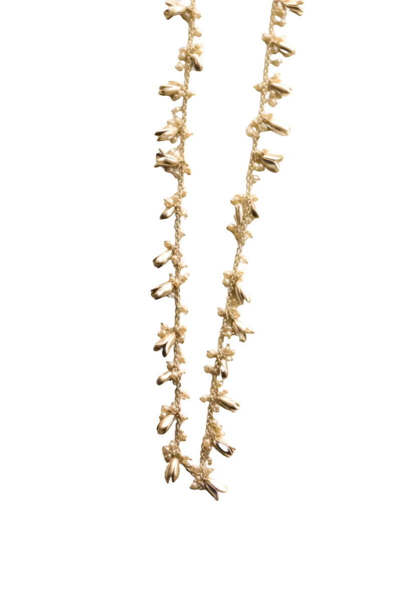 Jasmine Long Garland Necklace (Silver)