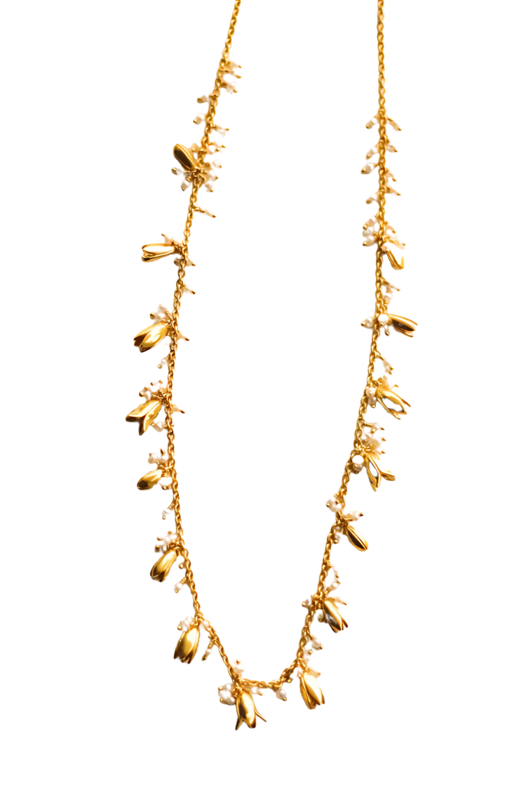 Jasmine Short Garland Necklace (Gold)