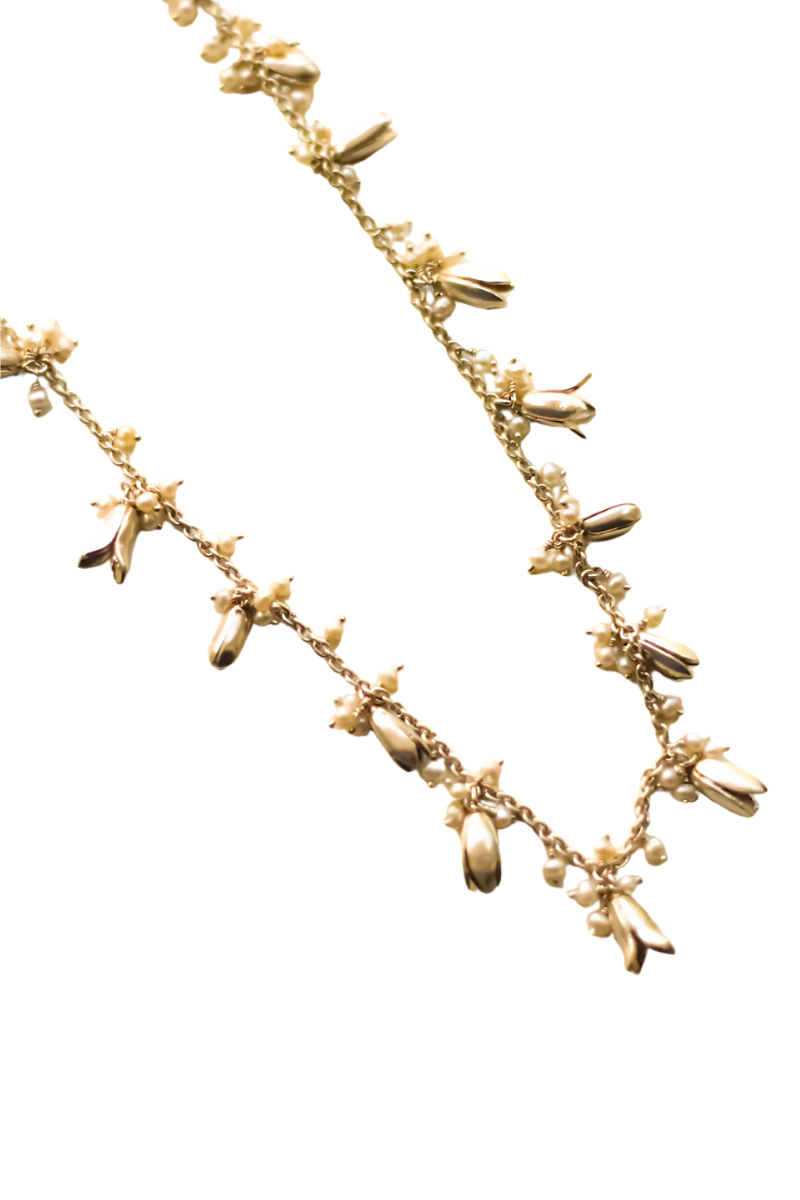 Jasmine Short Garland Necklace (Silver)