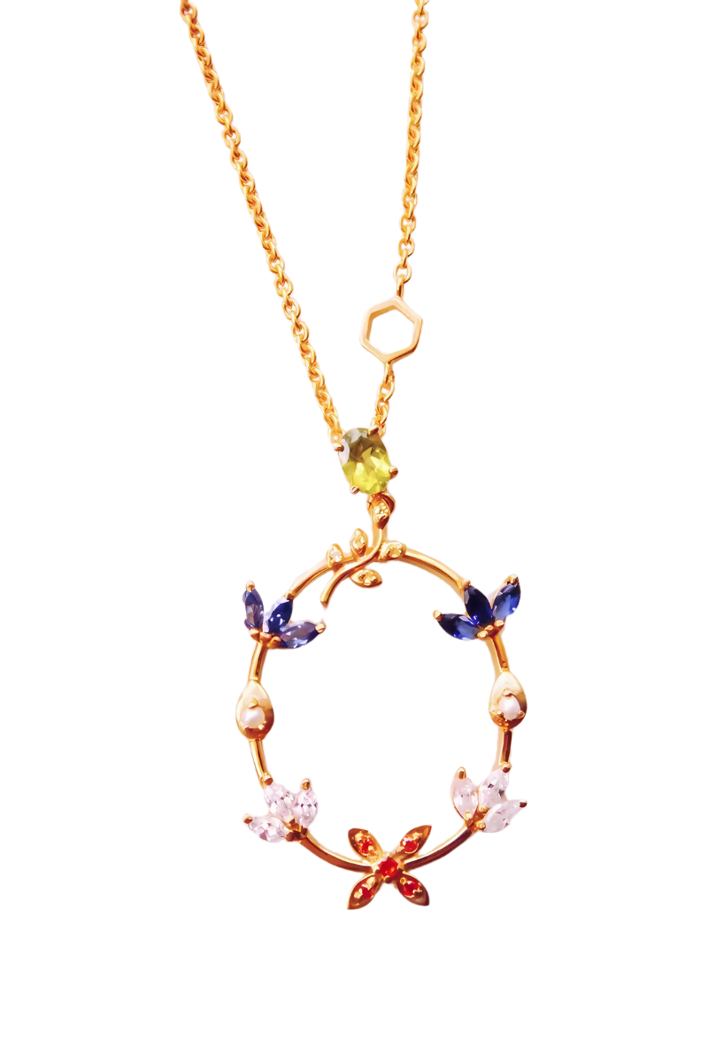 Kamadeva Five Flowers Pendant (Gold-plated With Chain)