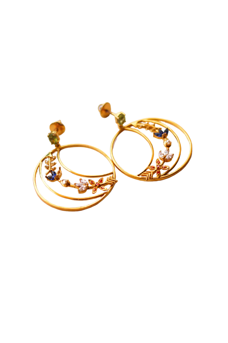 Kamadeva's Arrow Peridot Stud Celebration Earrings (Gold-plated)