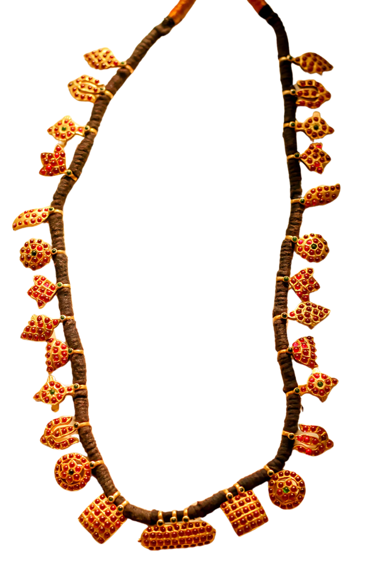 Kamakshi Long Necklace With All Temple Motifs In Harmony (Gold-plated)
